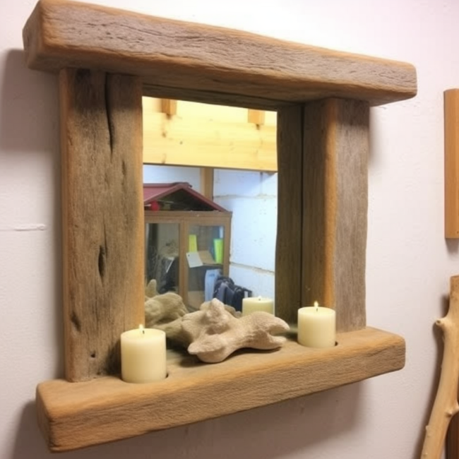 Beautiful and useful mirror in natural driftwood mirror