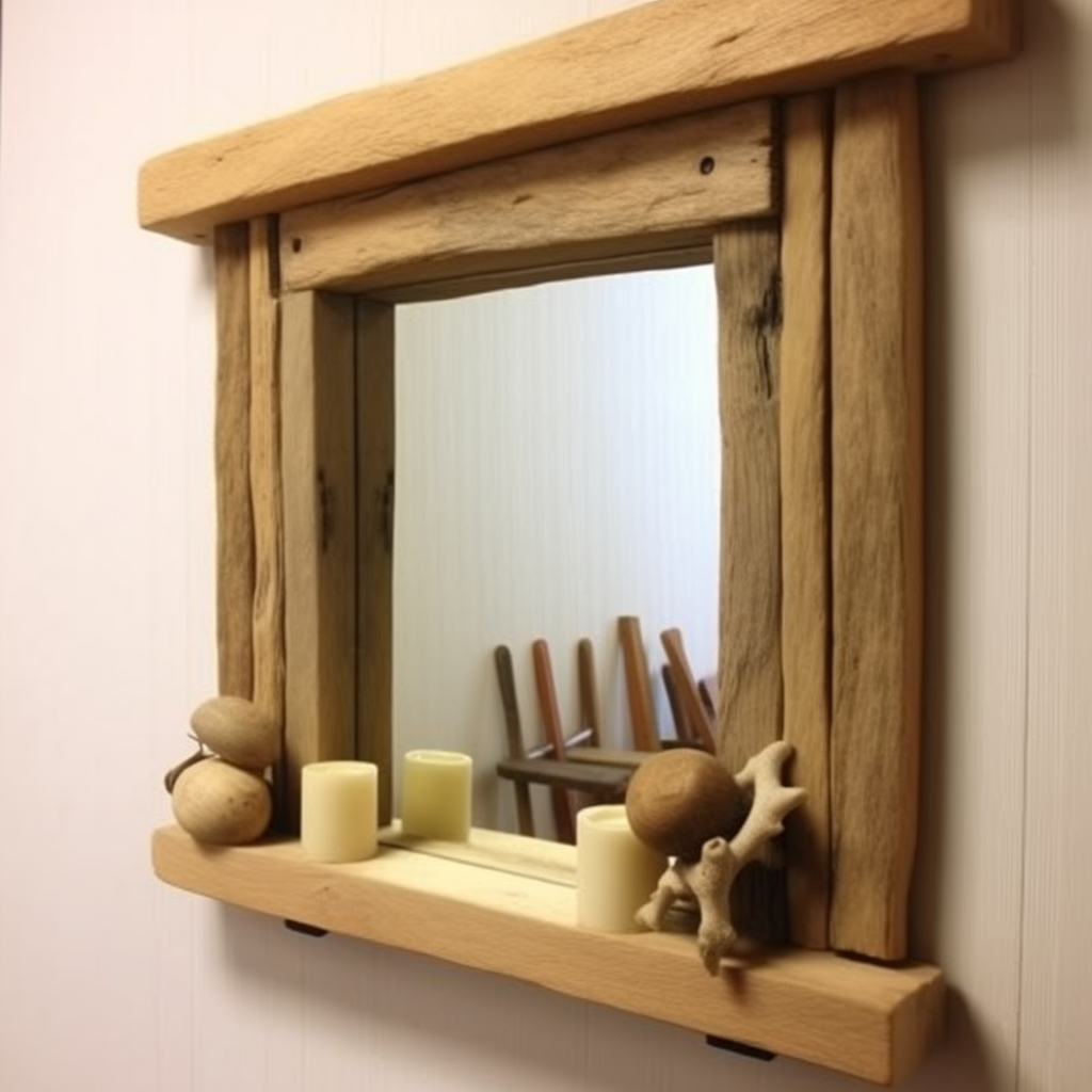 Beautiful and useful mirror in natural driftwood mirror