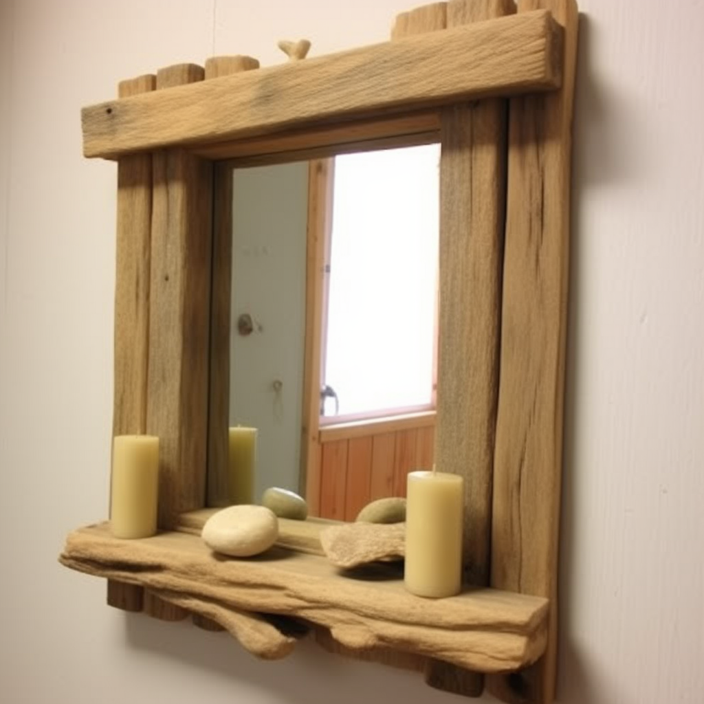 Beautiful and useful mirror in natural driftwood mirror