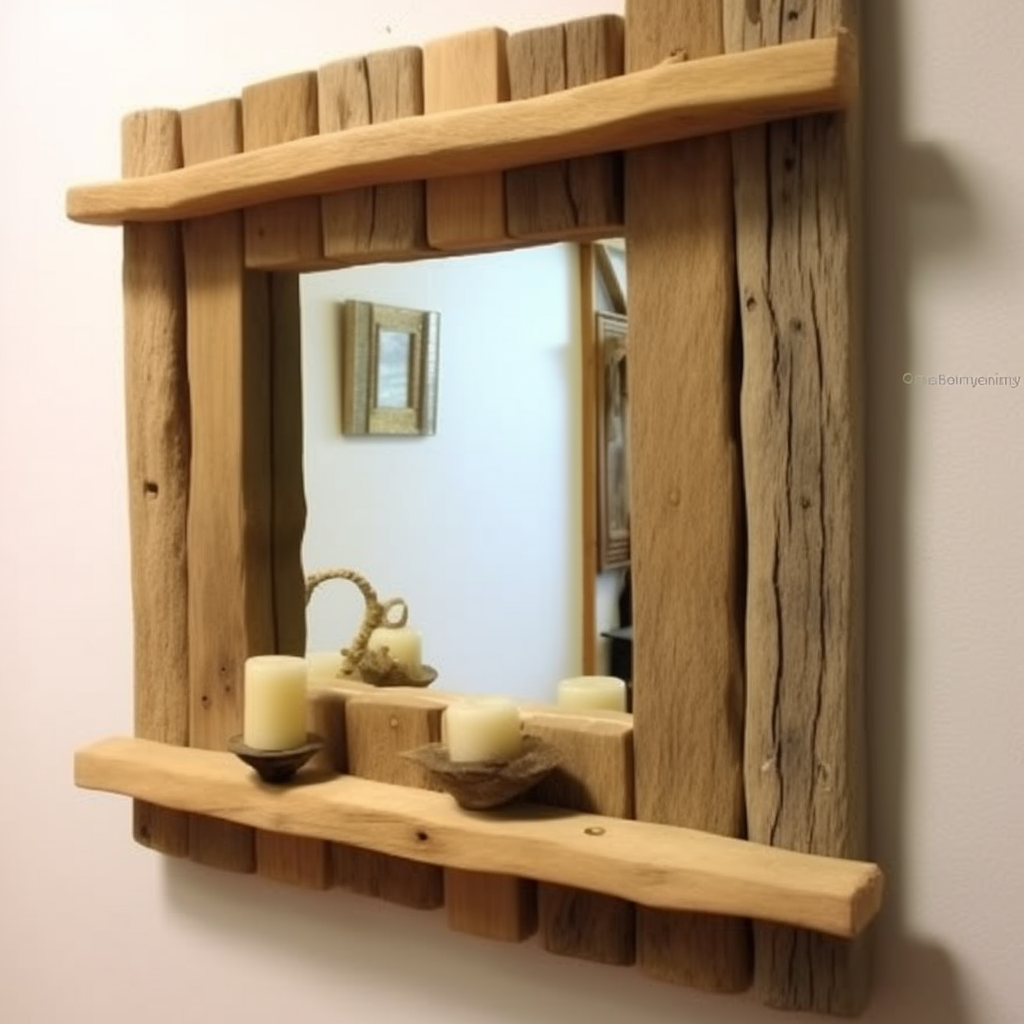 Beautiful and useful mirror in natural driftwood mirror