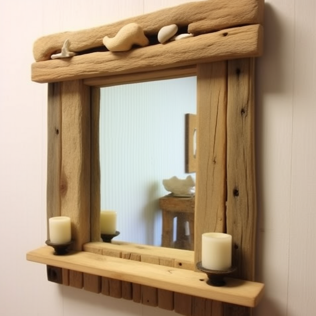 Beautiful and useful mirror in natural driftwood mirror