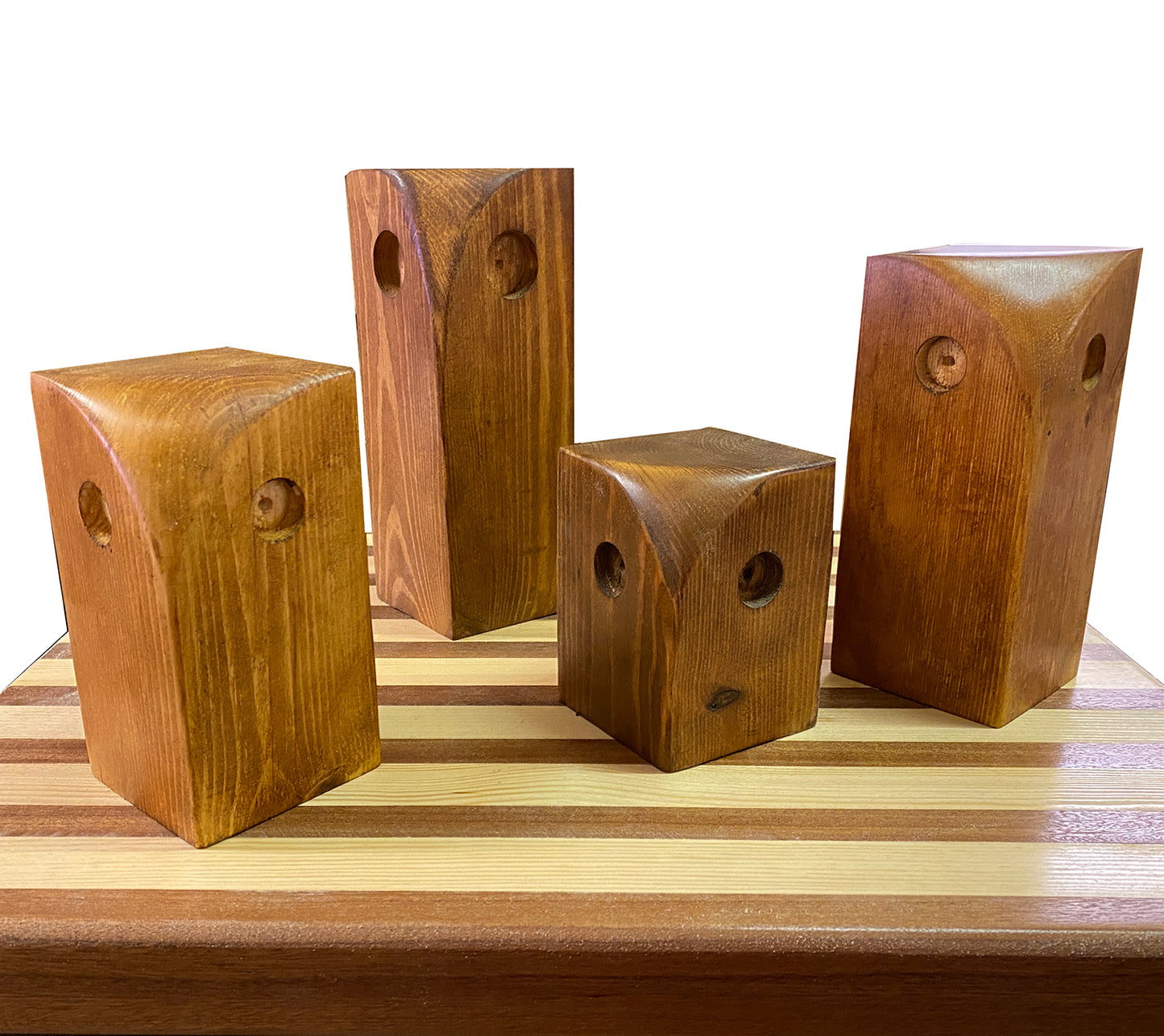 Wooden Owl made from solid pine and stained then waxed to oak finish